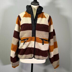Free People Multicolor Striped Teddy Jacket